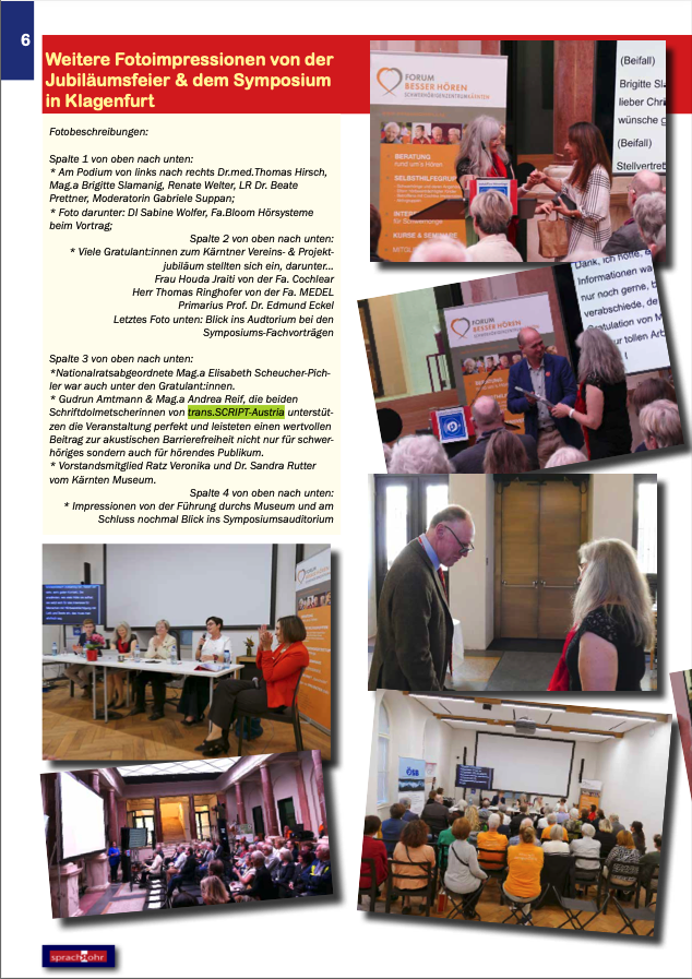 trans.SCRIPT schriftdolmtscht bei der Jubiläumsfeier in Kärnten